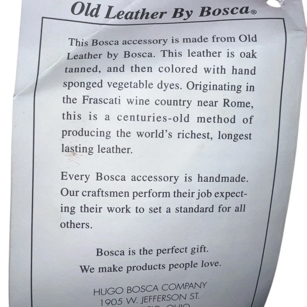 Bosca Vintage  Italian Leather Briefcase w/ key, tag & dust bag